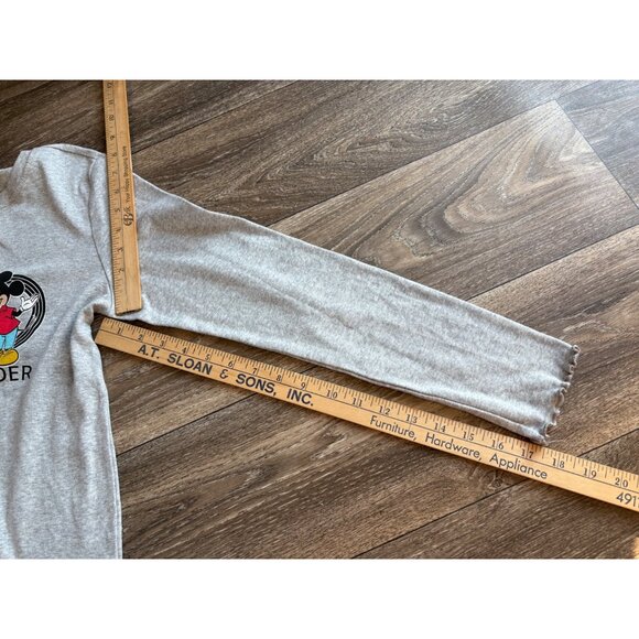 Mickey Minnie Mouse 100 Years of Wonder Disney Gray juniors LARGE Long Sleeve - Picture 6 of 7